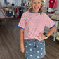 Retro Stripe Tee- Red & White