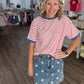 Retro Stripe Tee- Red & White