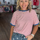 Retro Stripe Tee- Red & White