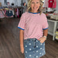 Retro Stripe Tee- Red & White