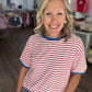 Retro Stripe Tee- Red & White