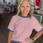 Retro Stripe Tee- Red & White