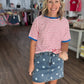 Retro Stripe Tee- Red & White