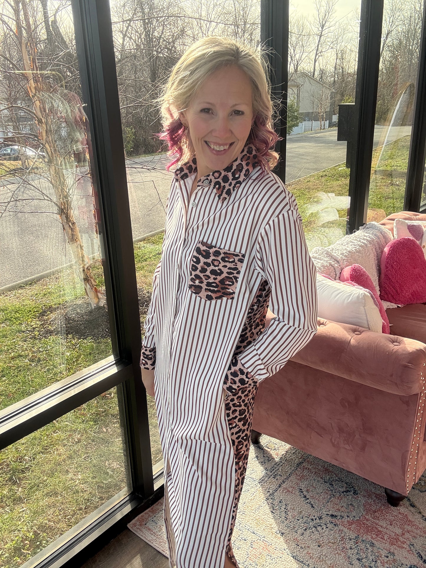 Wild Stripe Midi Dress