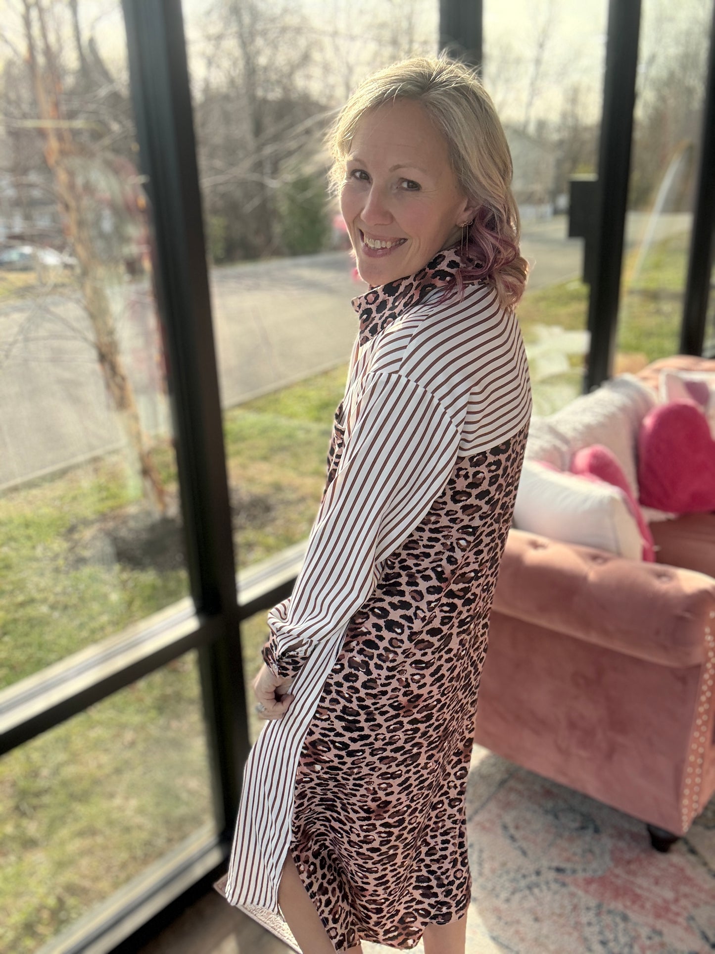 Wild Stripe Midi Dress