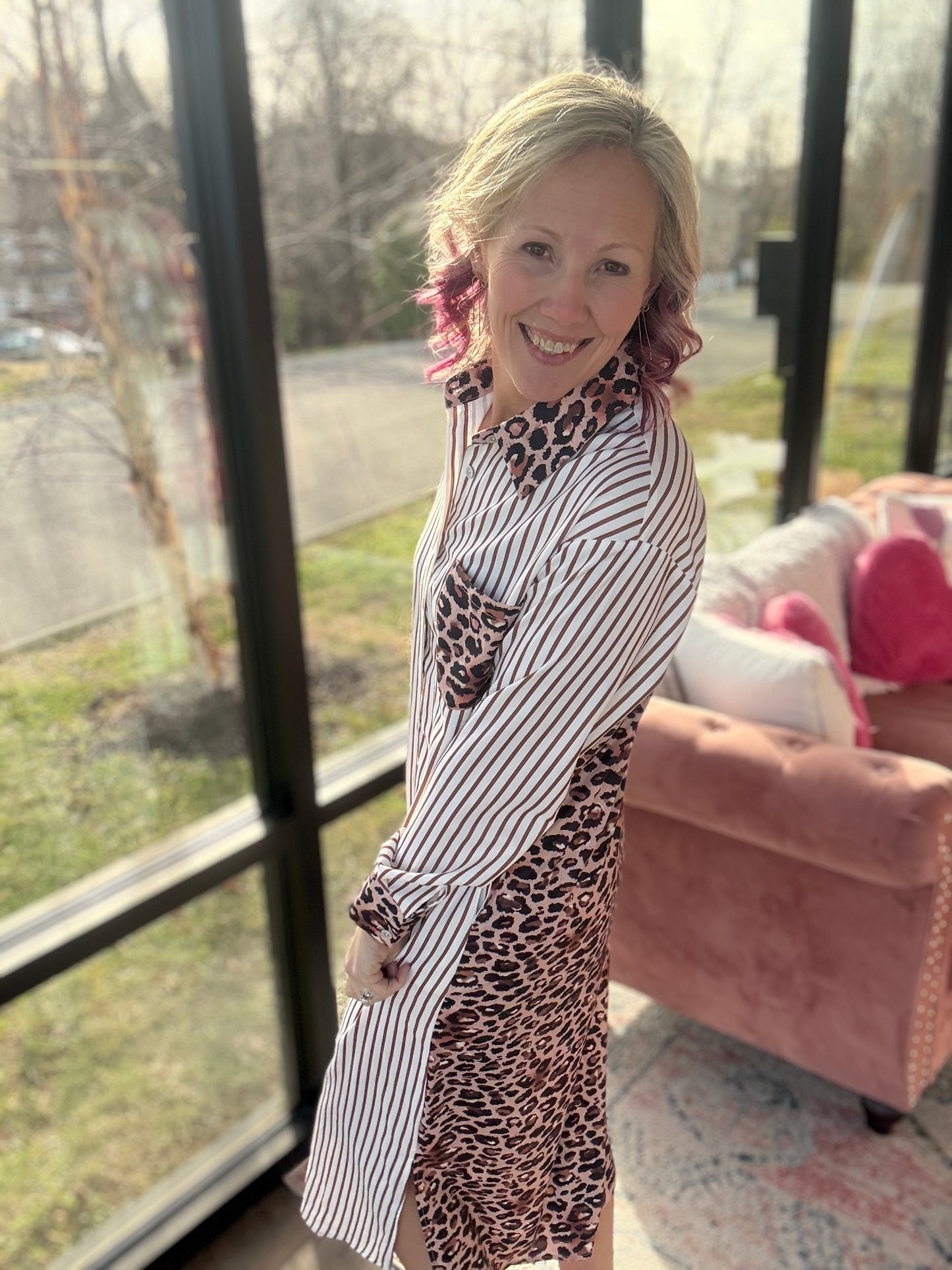 Wild Stripe Midi Dress