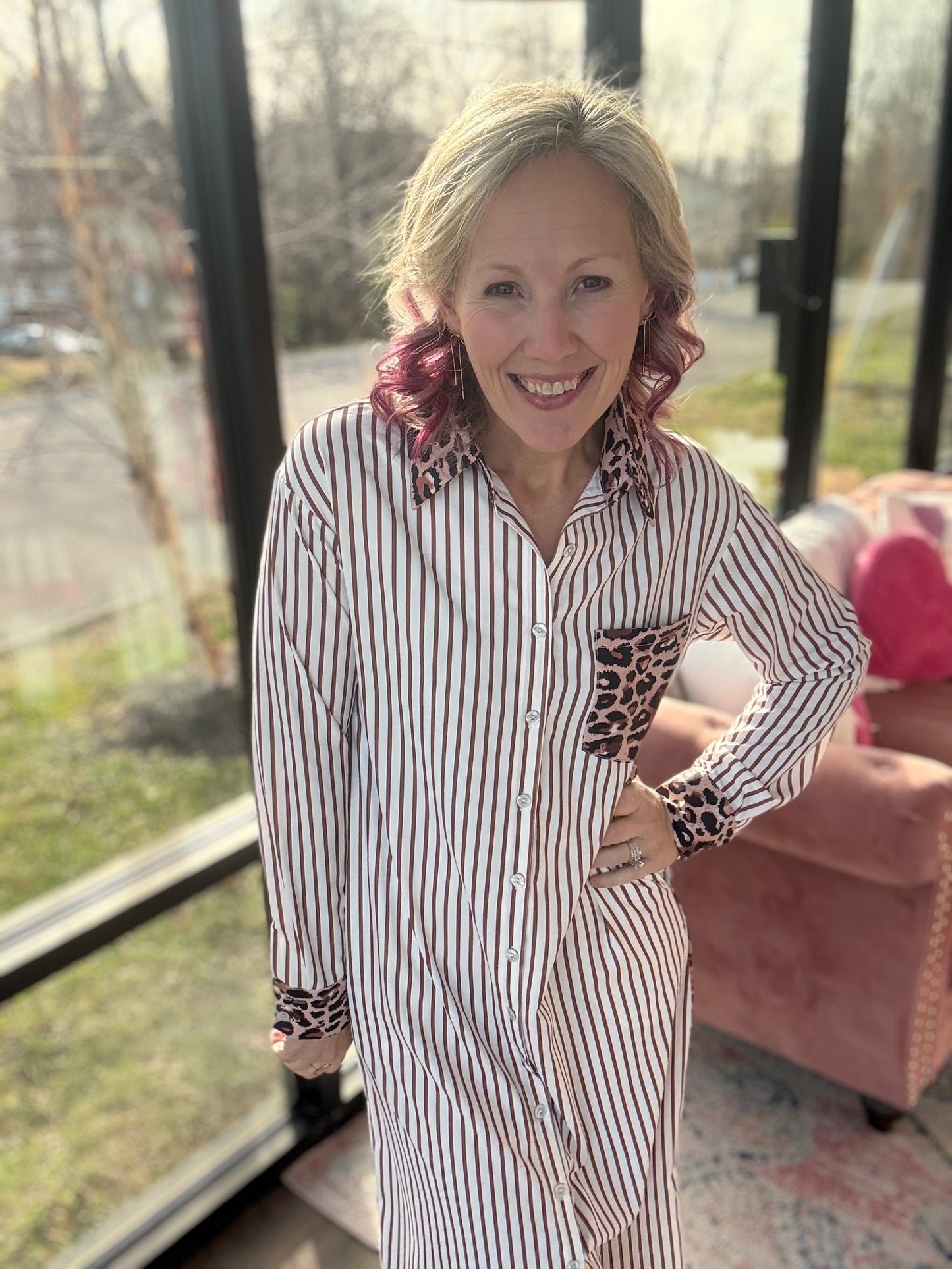 Wild Stripe Midi Dress