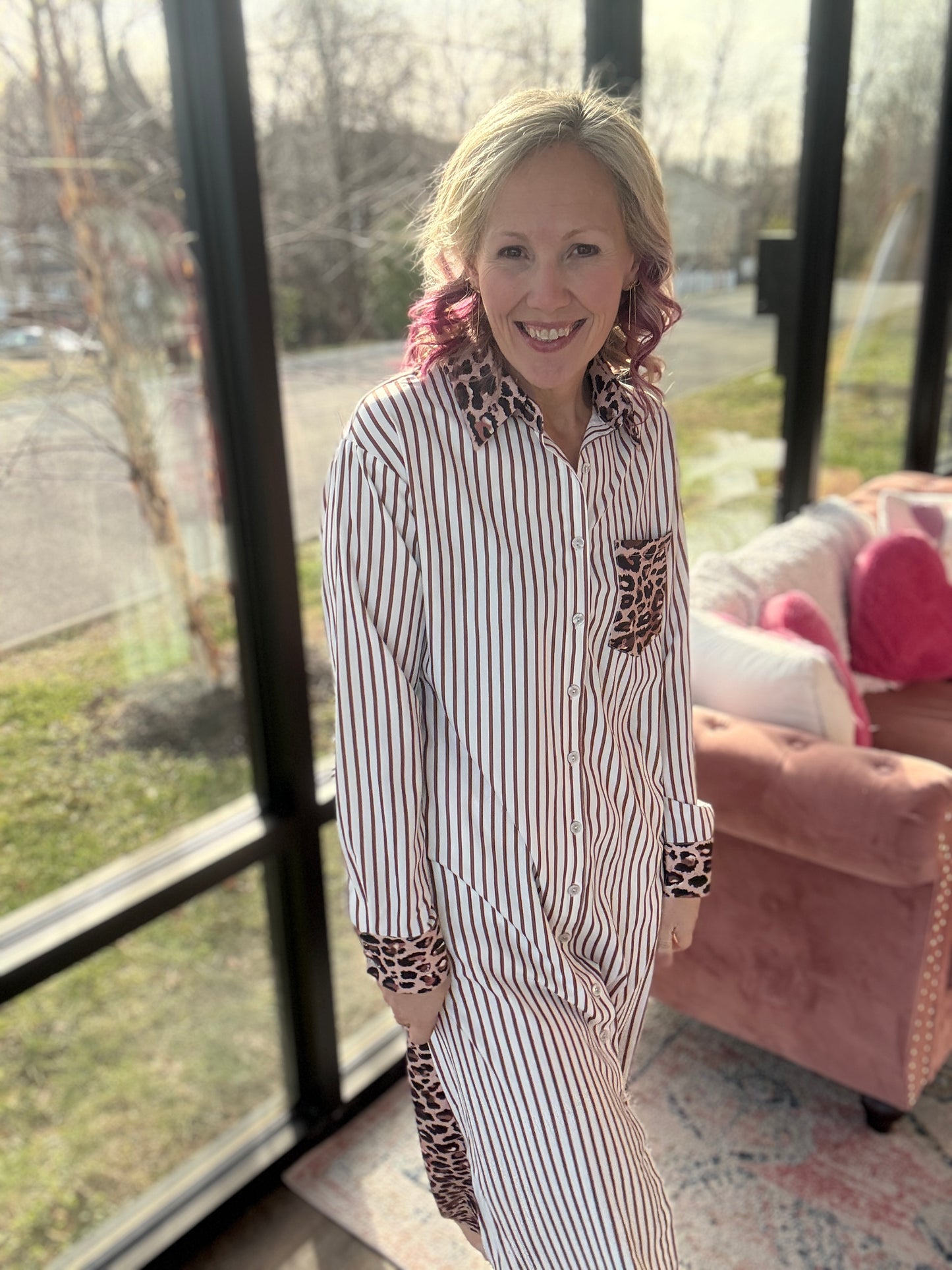 Wild Stripe Midi Dress