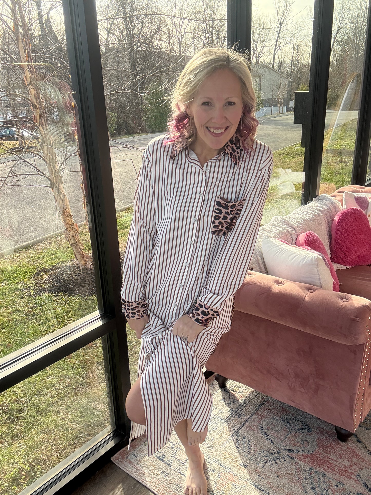 Wild Stripe Midi Dress