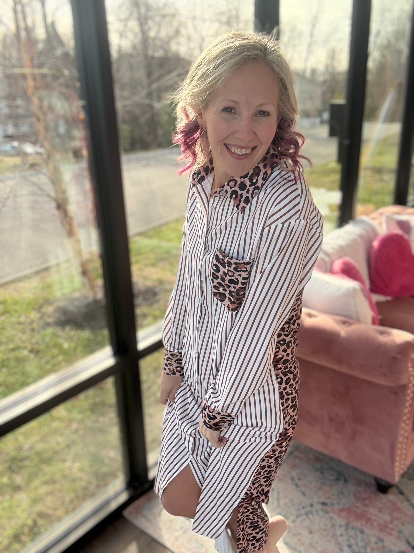 Wild Stripe Midi Dress