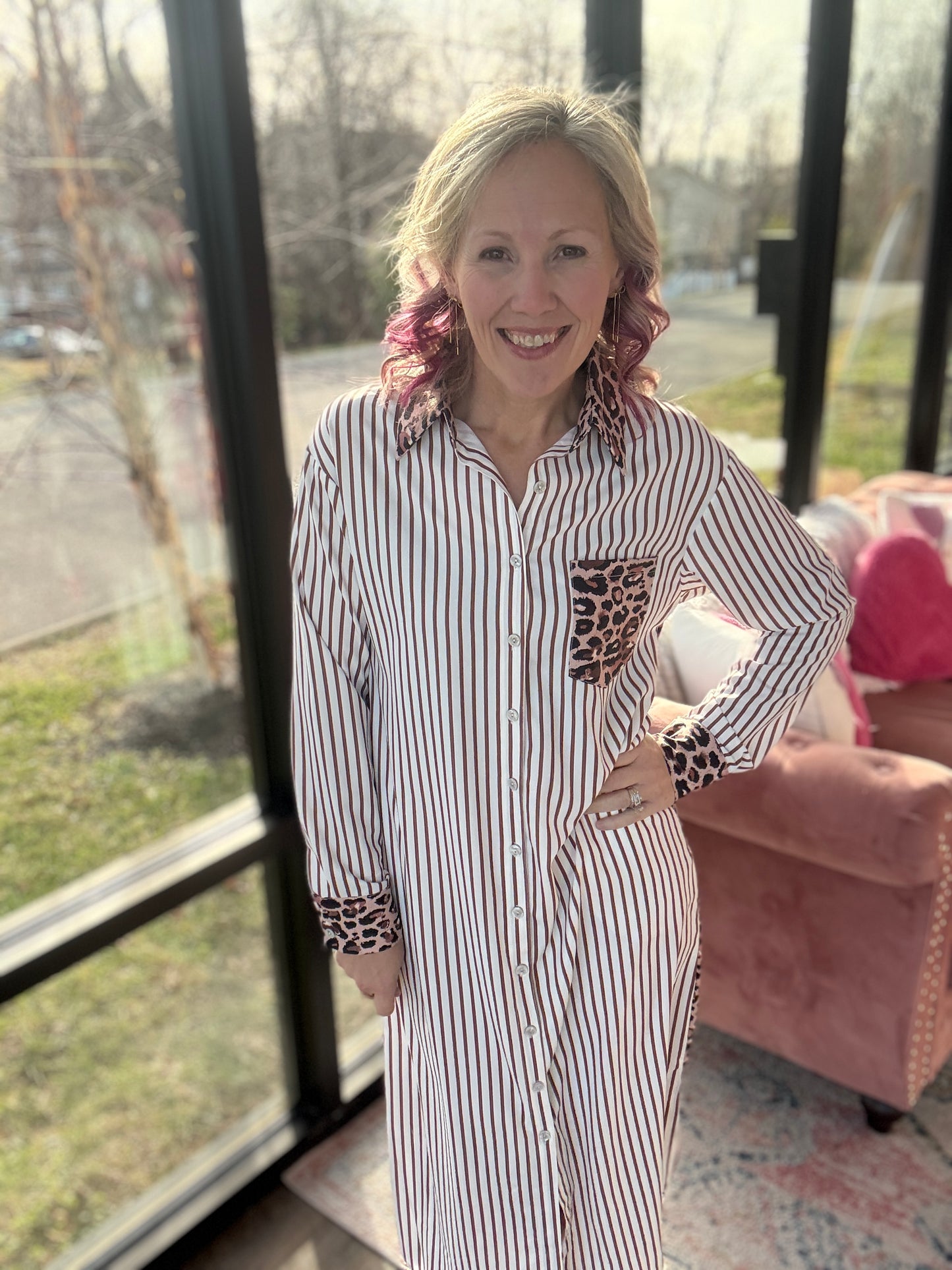 Wild Stripe Midi Dress