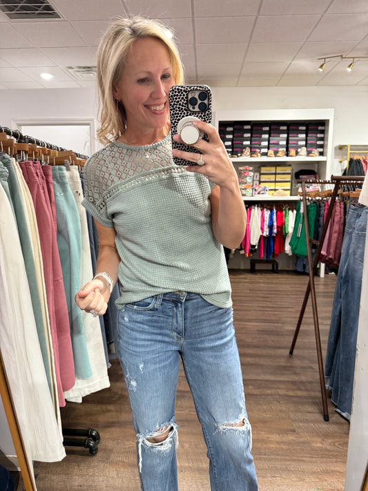 Sage & Sweet Waffle Top