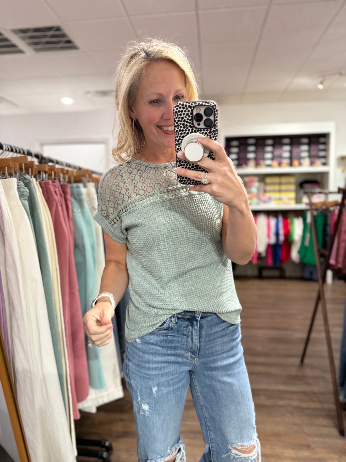 Sage & Sweet Waffle Top