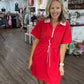 Courtside Cutie Dress- Red/Pink