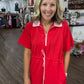 Courtside Cutie Dress- Red/Pink