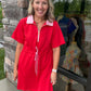 Courtside Cutie Dress- Red/Pink