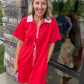 Courtside Cutie Dress- Red/Pink