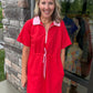 Courtside Cutie Dress- Red/Pink