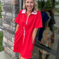 Courtside Cutie Dress- Red/Pink