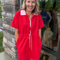 Courtside Cutie Dress- Red/Pink