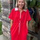 Courtside Cutie Dress- Red/Pink