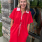 Courtside Cutie Dress- Red/Pink