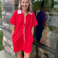 Courtside Cutie Dress- Red/Pink