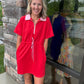 Courtside Cutie Dress- Red/Pink