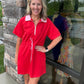 Courtside Cutie Dress- Red/Pink