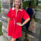 Courtside Cutie Dress- Red/Pink