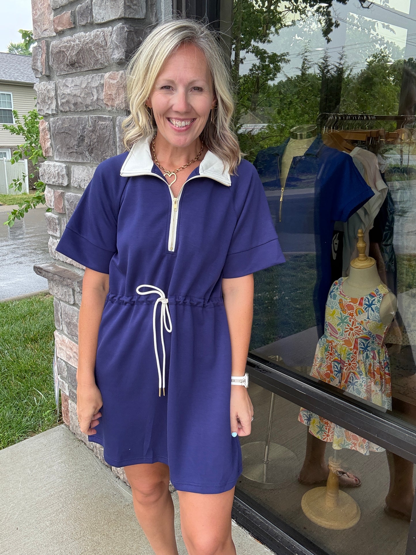 Courtside Cutie Dress- Navy