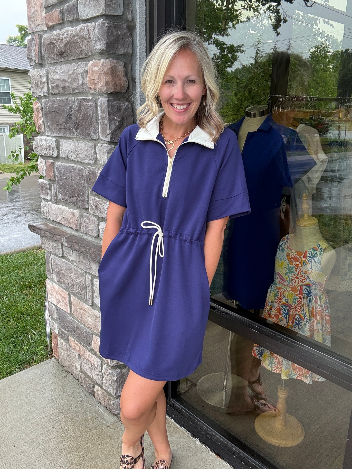Courtside Cutie Dress- Navy