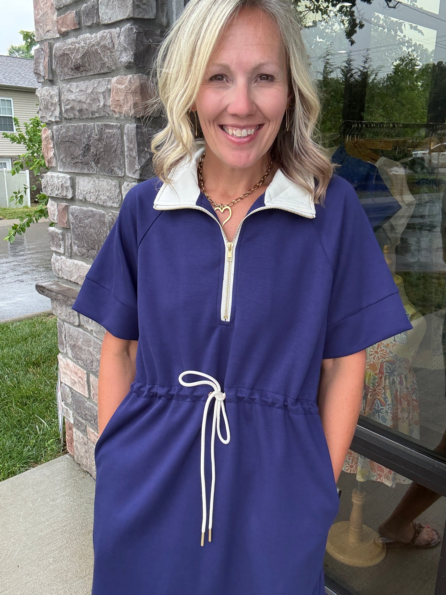 Courtside Cutie Dress- Navy