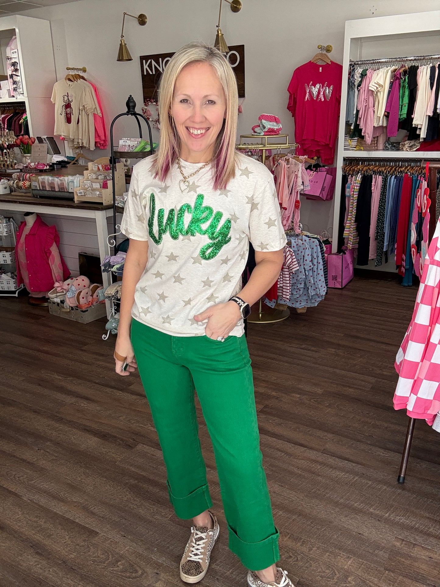 Kelly Green Pop Jeans