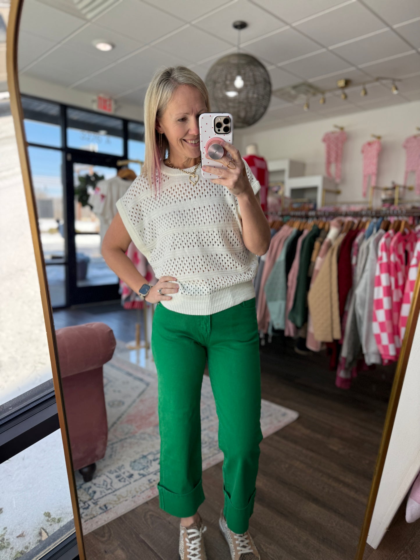 Kelly Green Pop Jeans