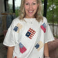 Bow & Button Flag Top