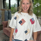 Bow & Button Flag Top