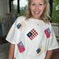 Bow & Button Flag Top