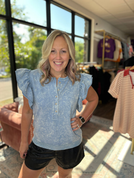 Halle Top- Blue