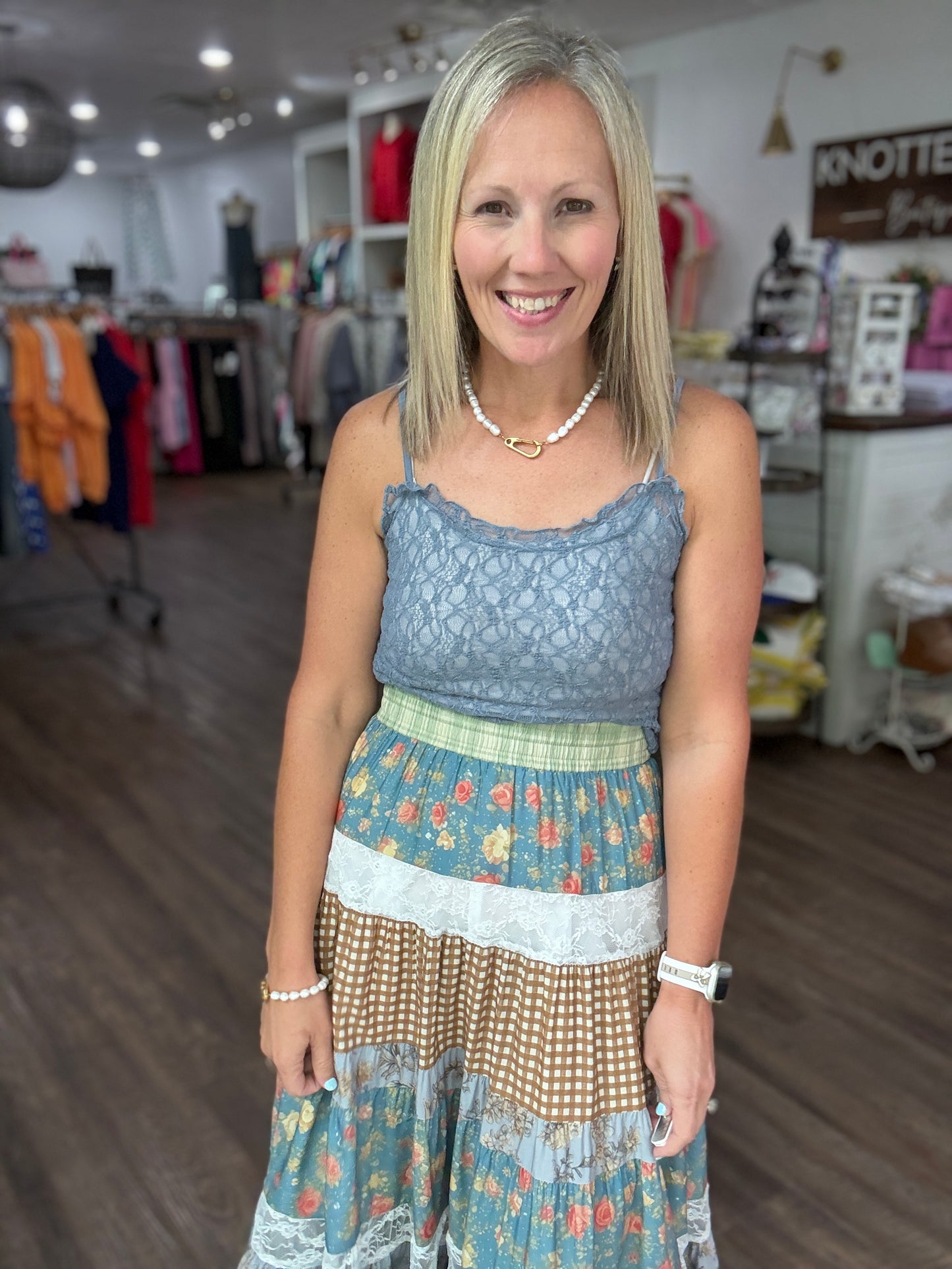 Sweet Lace Cami- Blue
