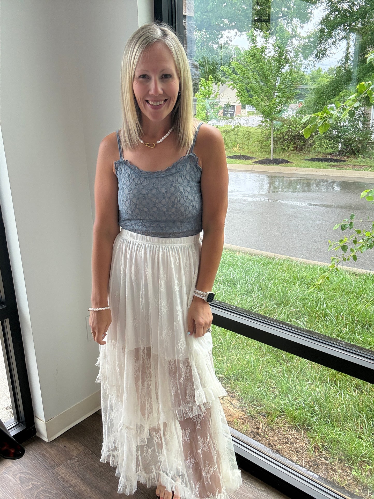 Sweet Lace Cami- Blue