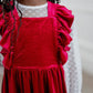 Pinny Dress in Ruby Velvet