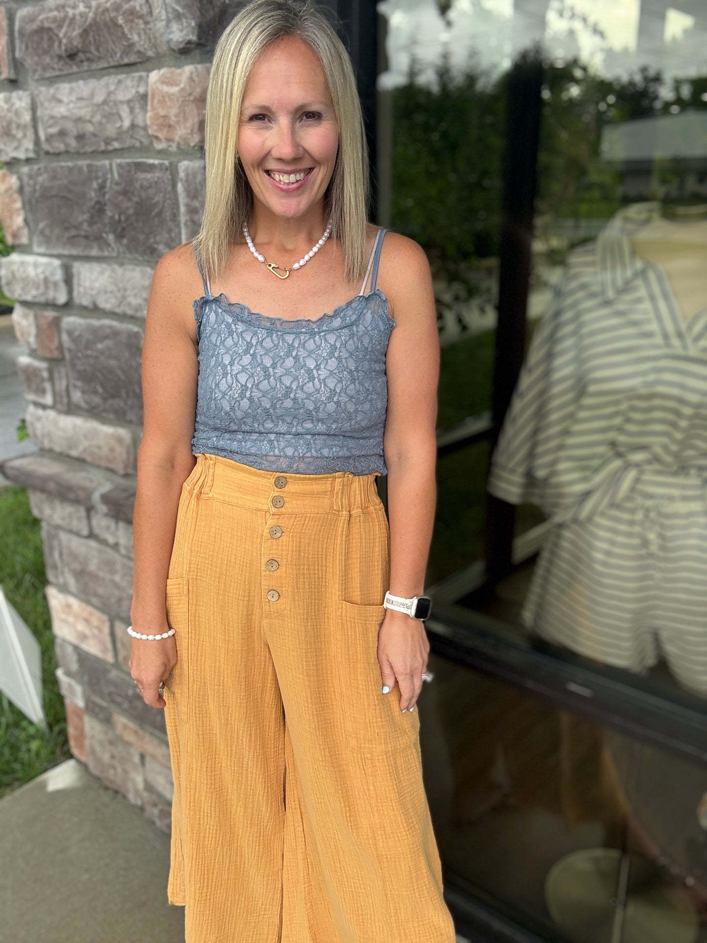 Boardwalk Gauze Pants- Lemon