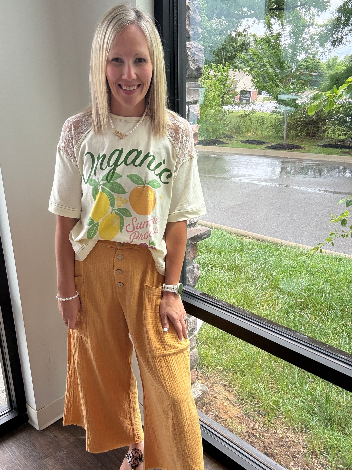 Boardwalk Gauze Pants- Lemon