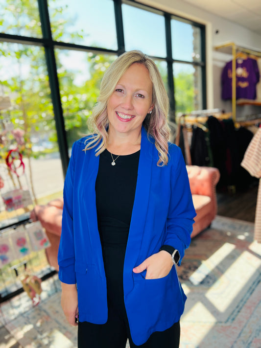 Jayne Lined Blazer-Royal (S)
