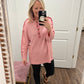 Cozy Henley Top- Dusty Pink