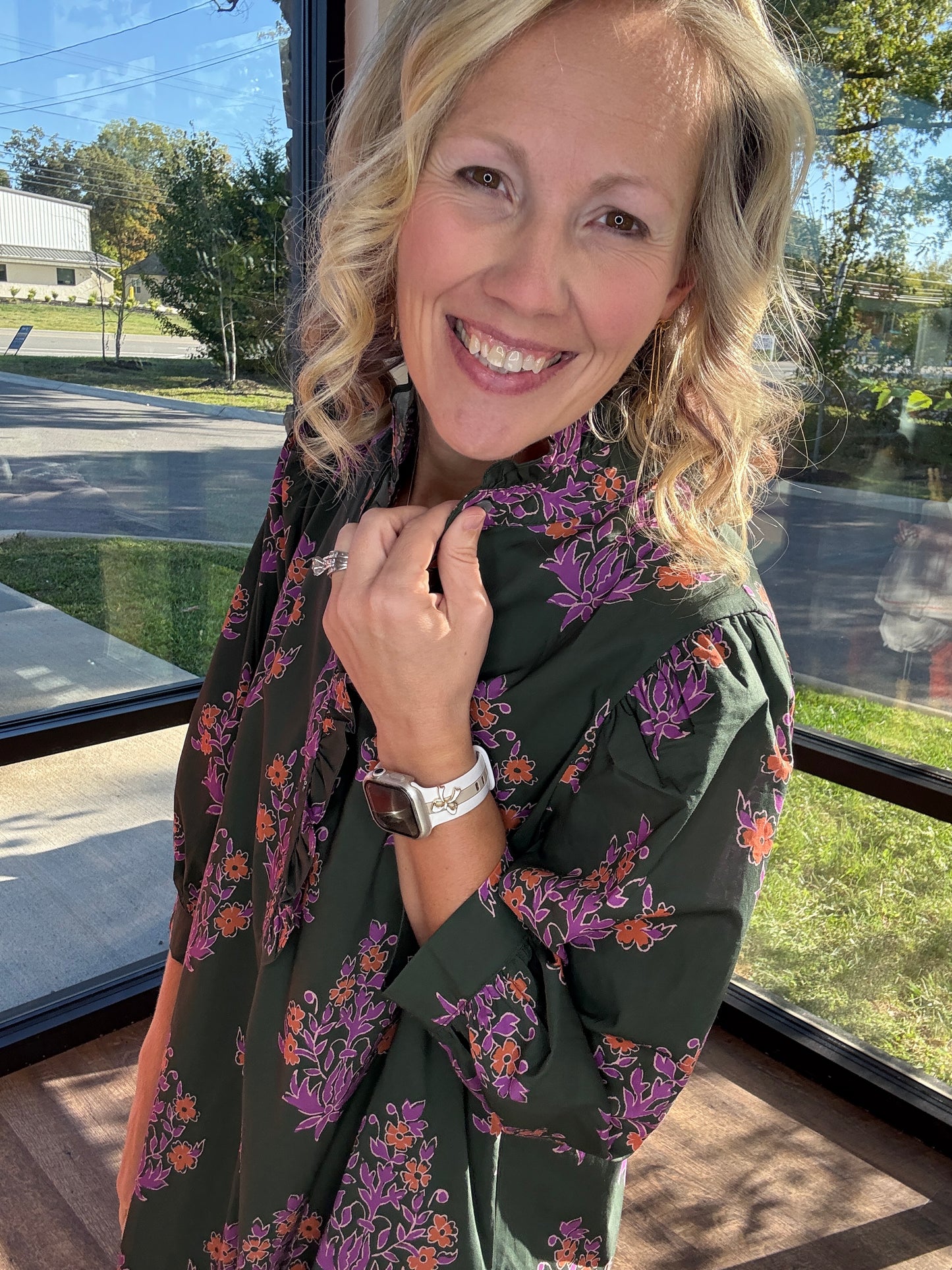 Falling for Florals Dress- Olive