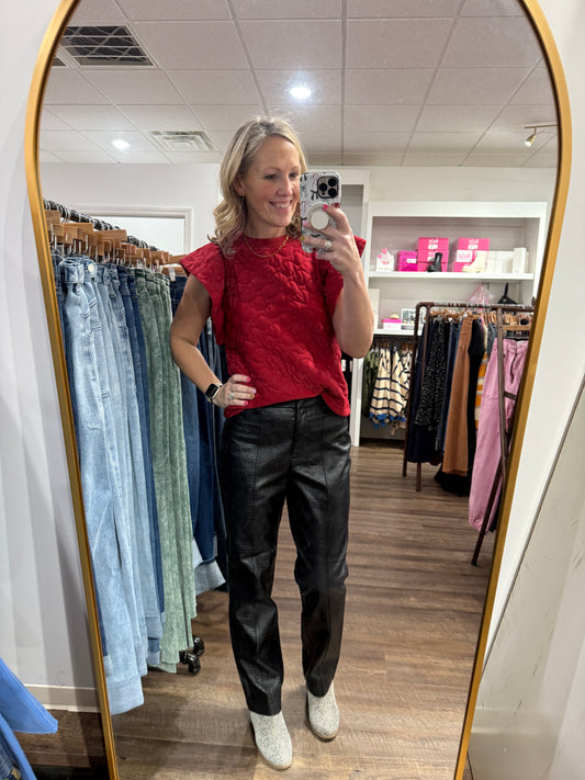 Always Edgy Leather Pants- Black