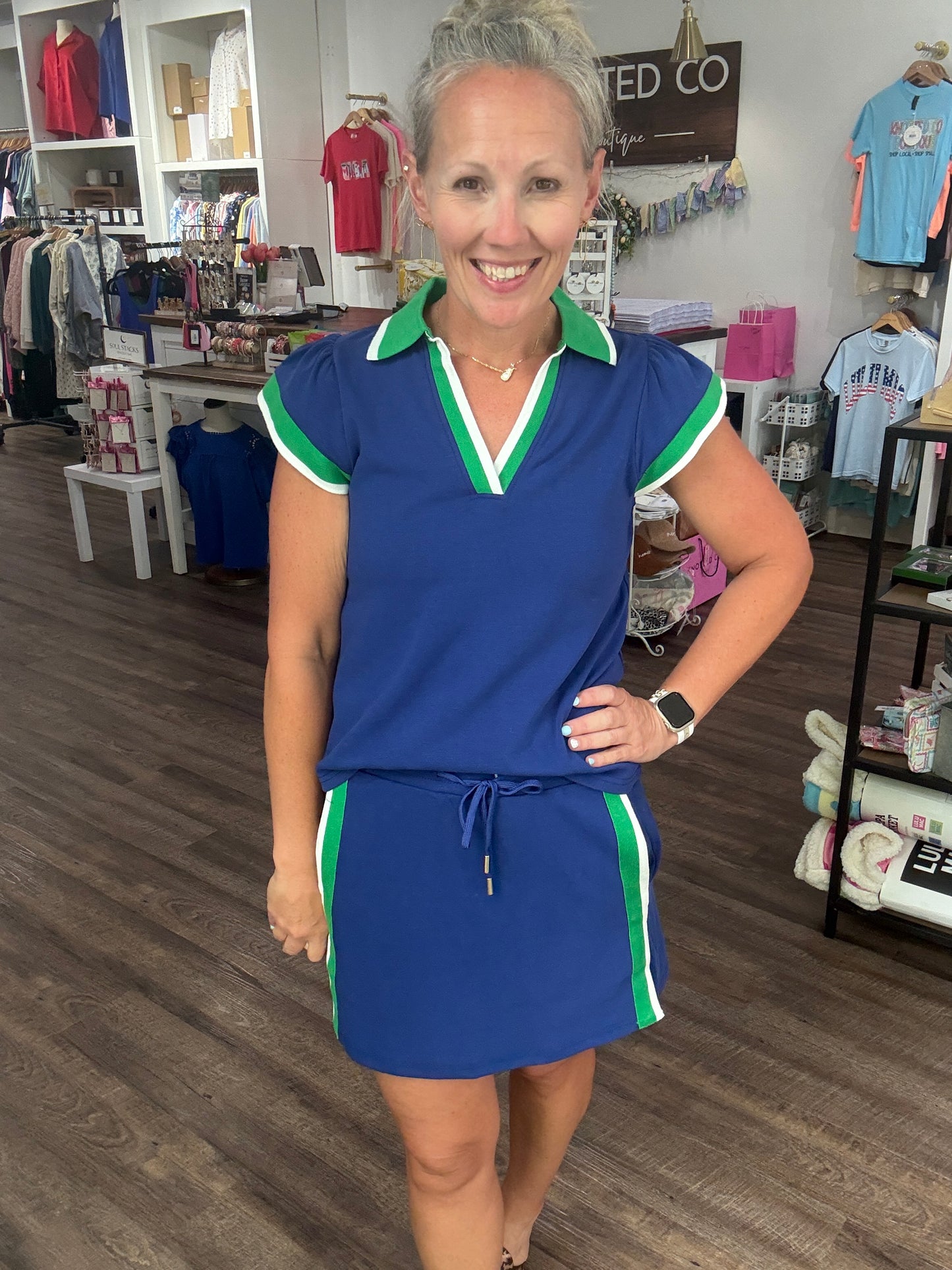 Navy Playbook Skort Set