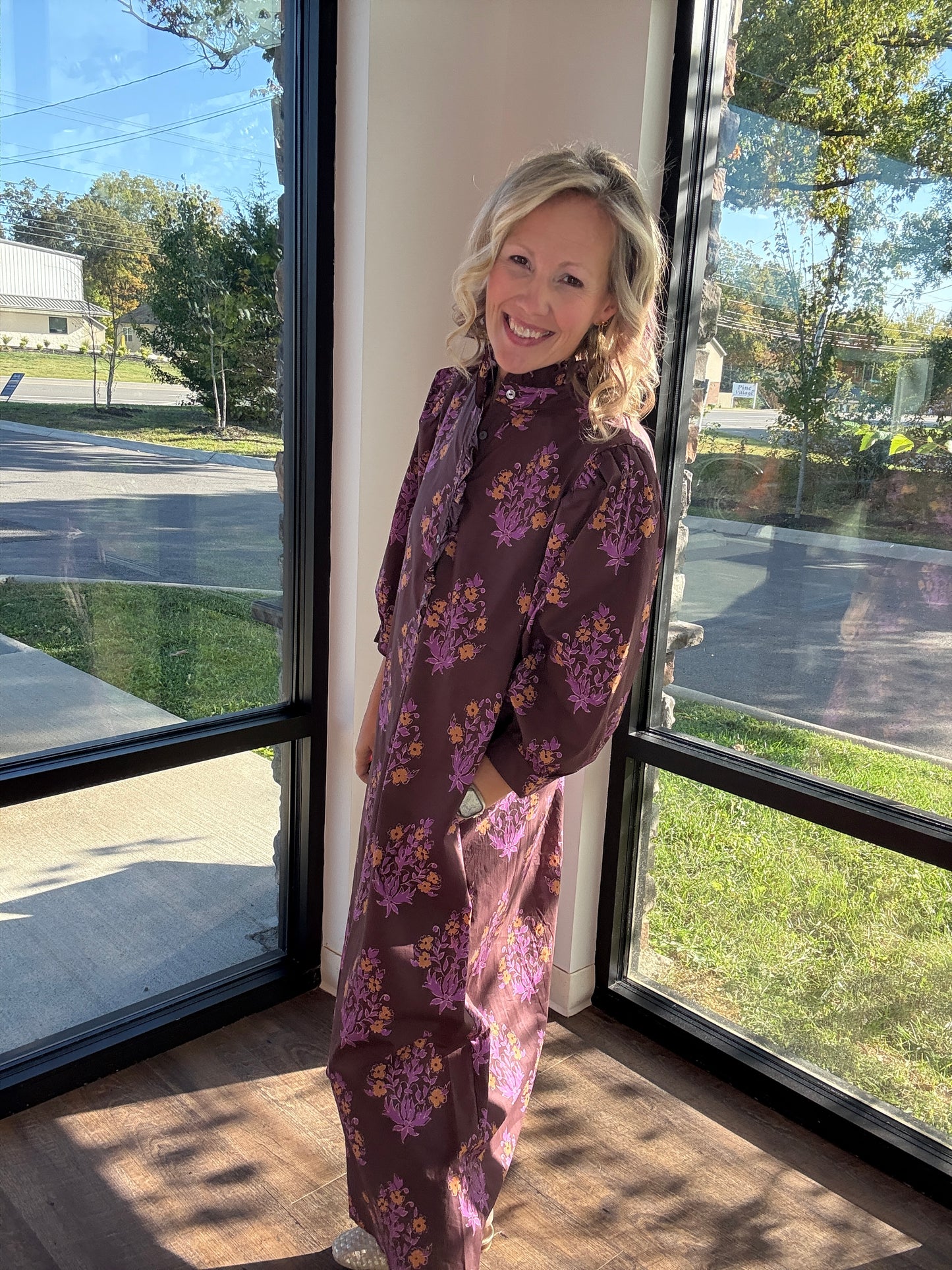 Falling for Florals Dress- Chocolate